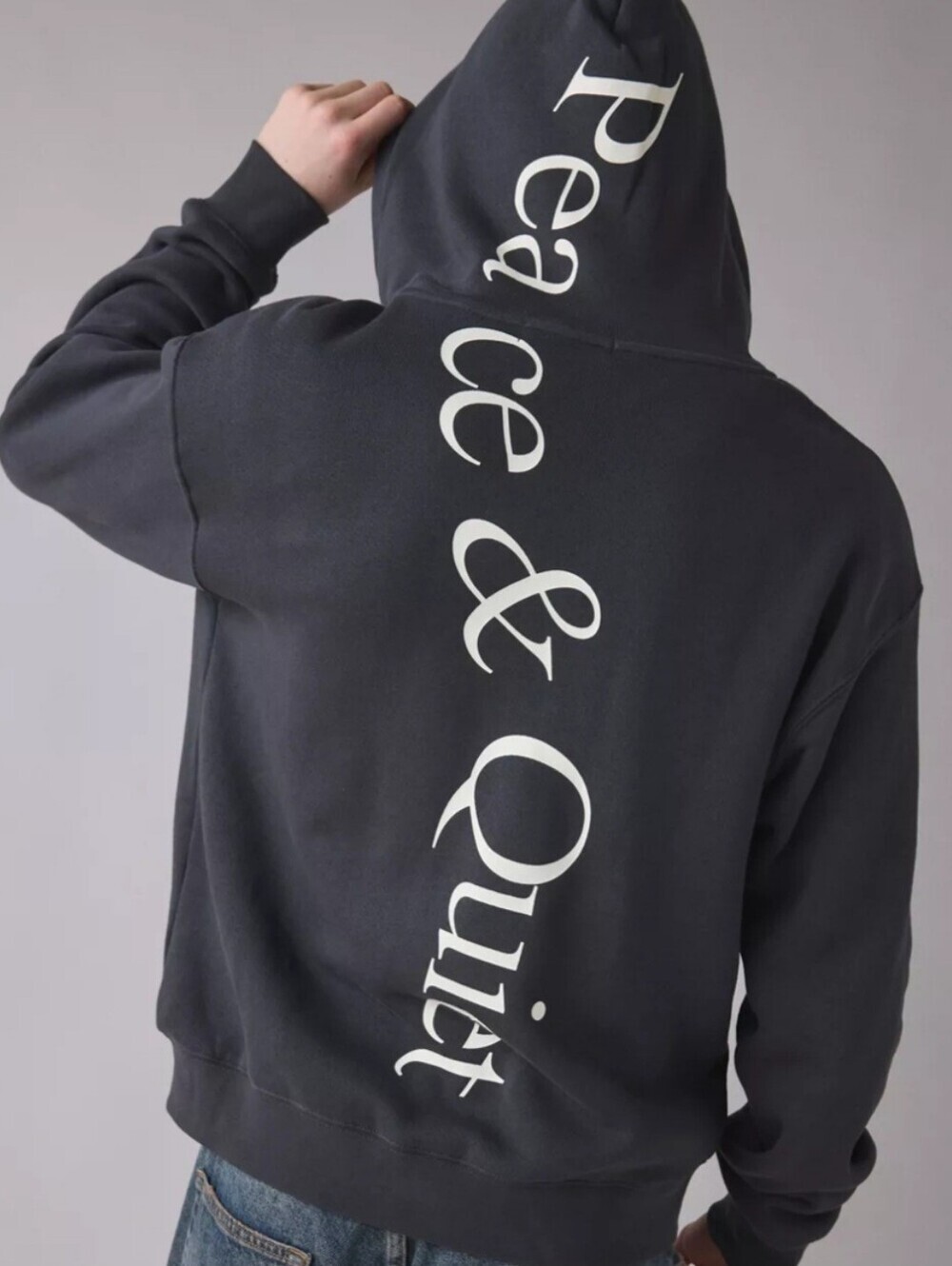 NEW!!! Museum Of Peace & Quiet Wordmark Zip-Up Hoodie Sweatshirt, Black,$108